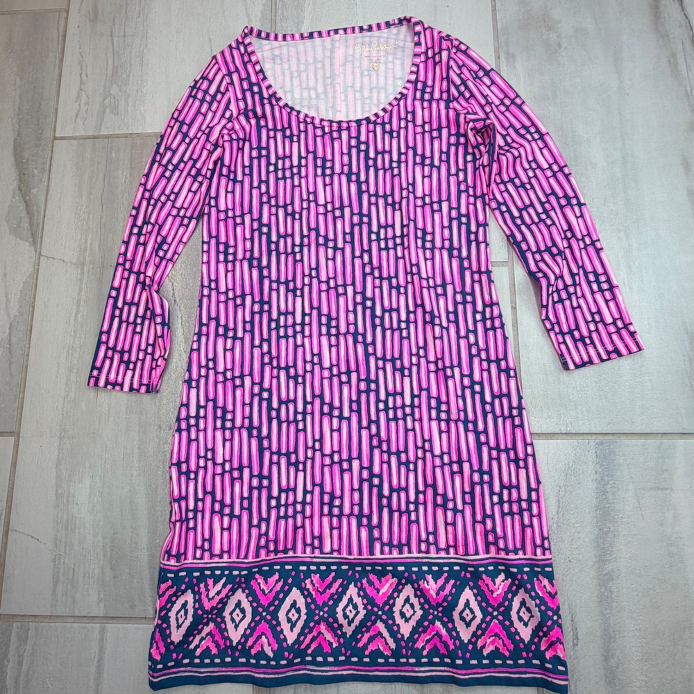 Lilly Pulitzer Beacon Dress Mandevilla Pink Slathouse Stripe Pima Cotton XXS